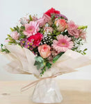 Bouquet rond bulle d'eau rose FdGM