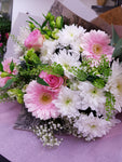 Bouquet Longues Tiges Rose et Blanc saison